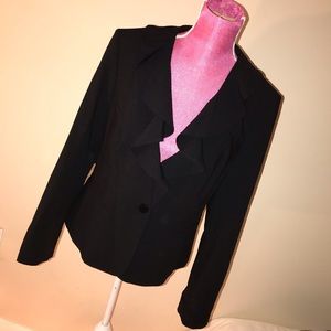 Calvin Klein Ruffle Collar Blazer